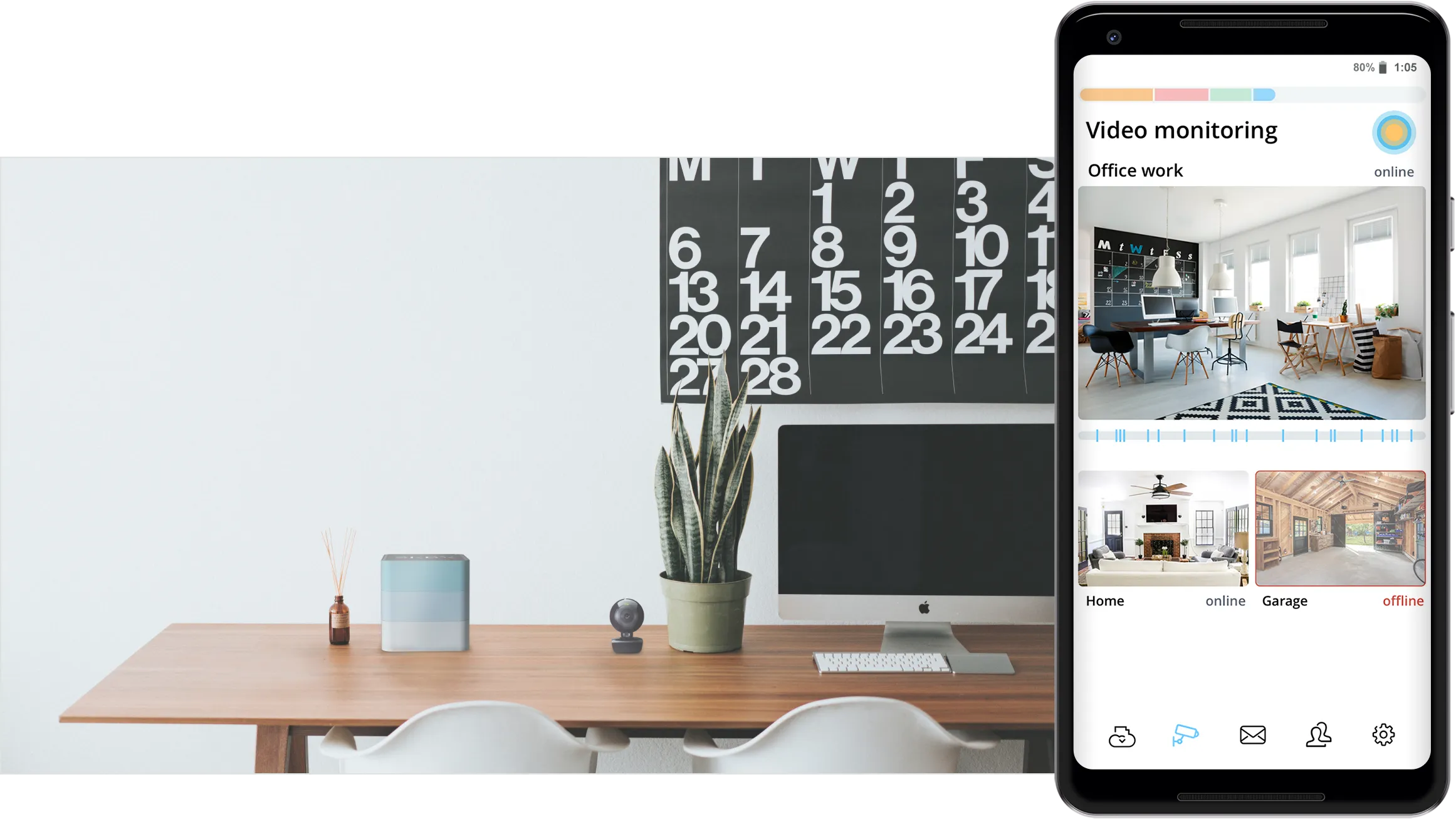 SKBX video monitoring shown on an iPhone